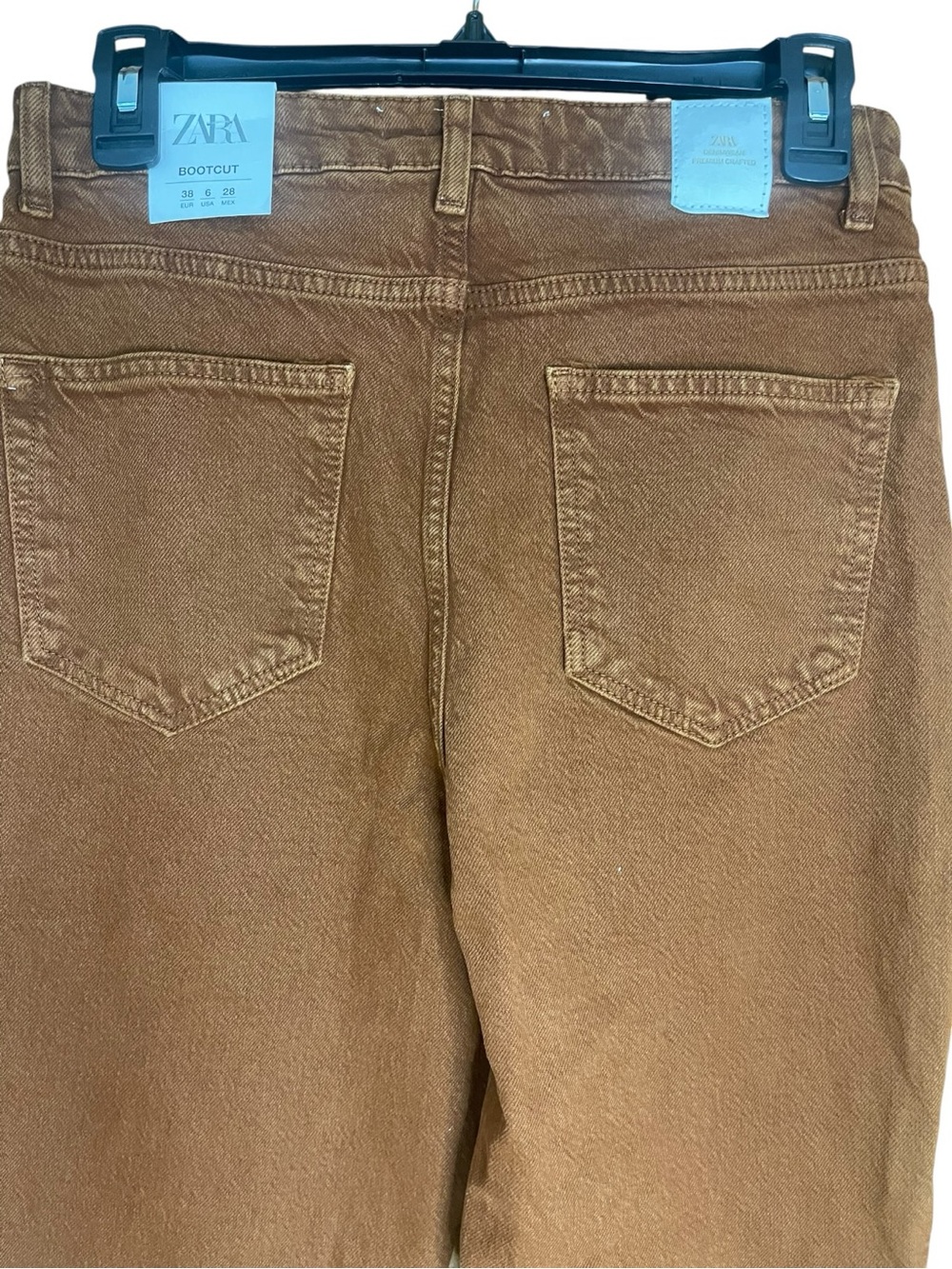 Zara Bootcut Straight Leg Jeans Brown - Picture 6 of 16